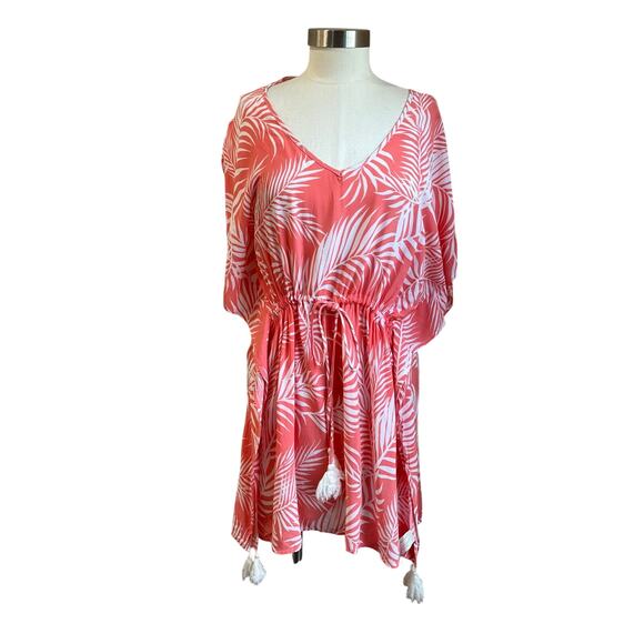Cleobella Dreamy Sunset Caftan Palm Tree Beach Bathing Suit cover Up One Size - Picture 1 of 8